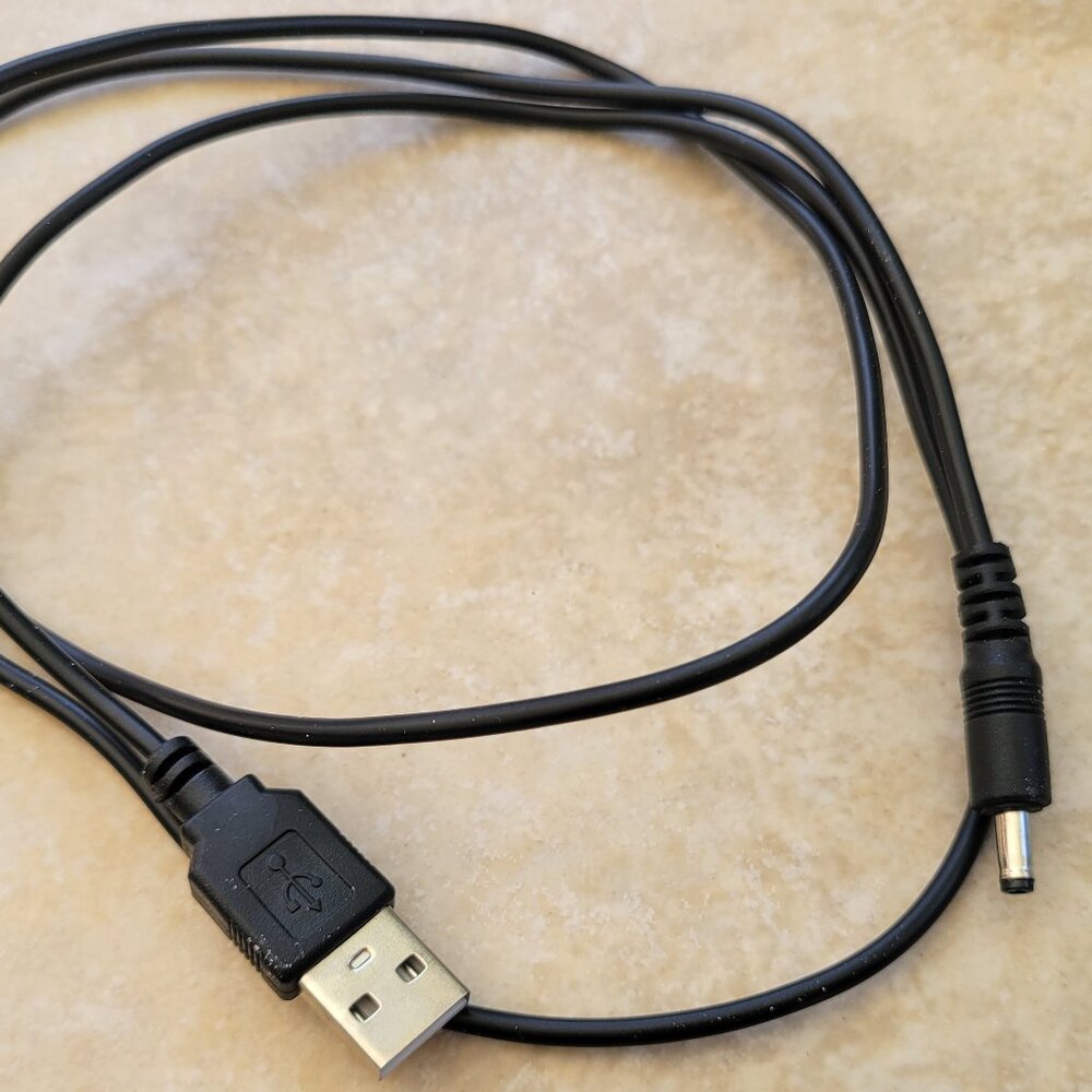 USB to DC Barrel Jack Power Cable - 5V DC Charging Cord